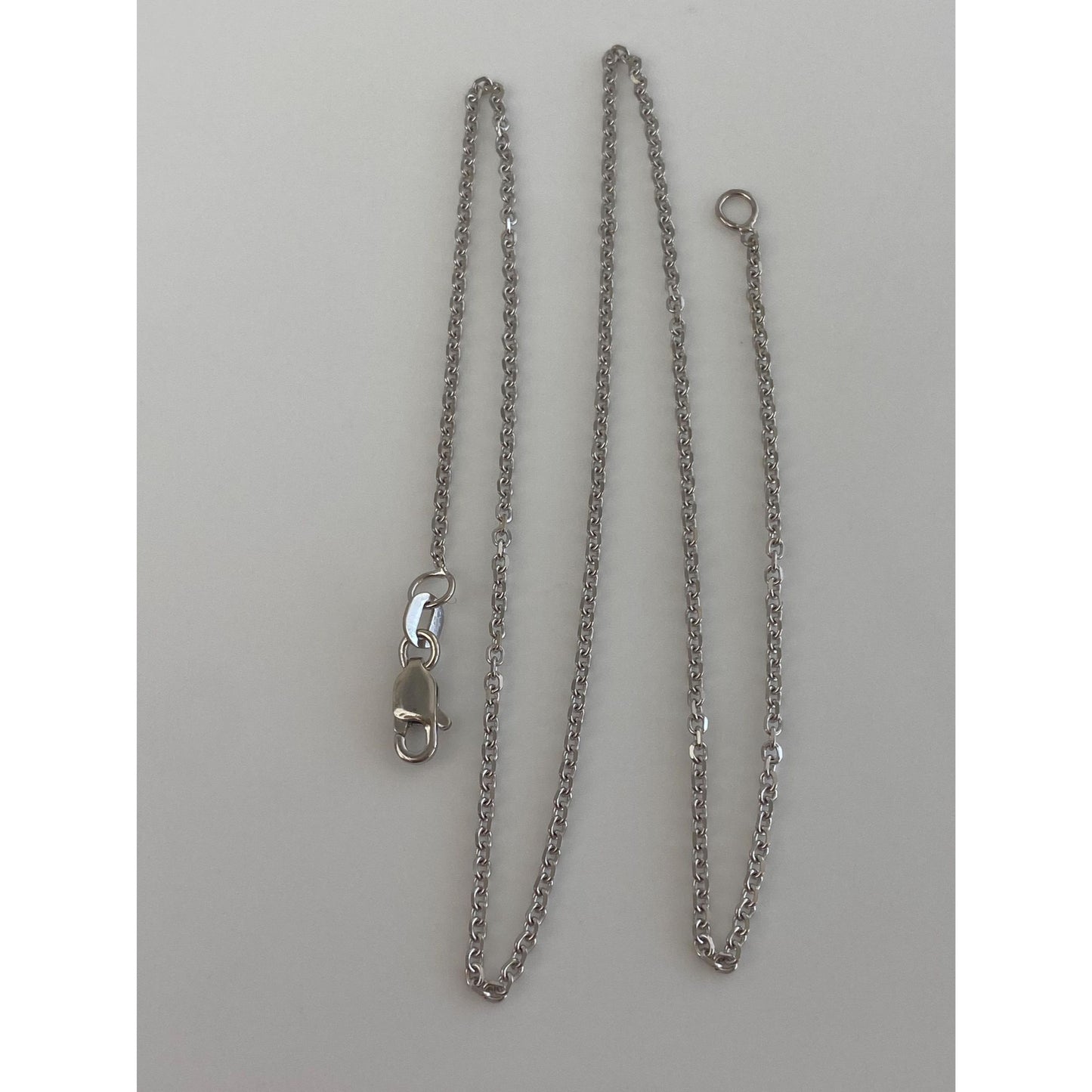 Vintage Solid 14k White Gold Cable Chain Necklace - 14.5 inches