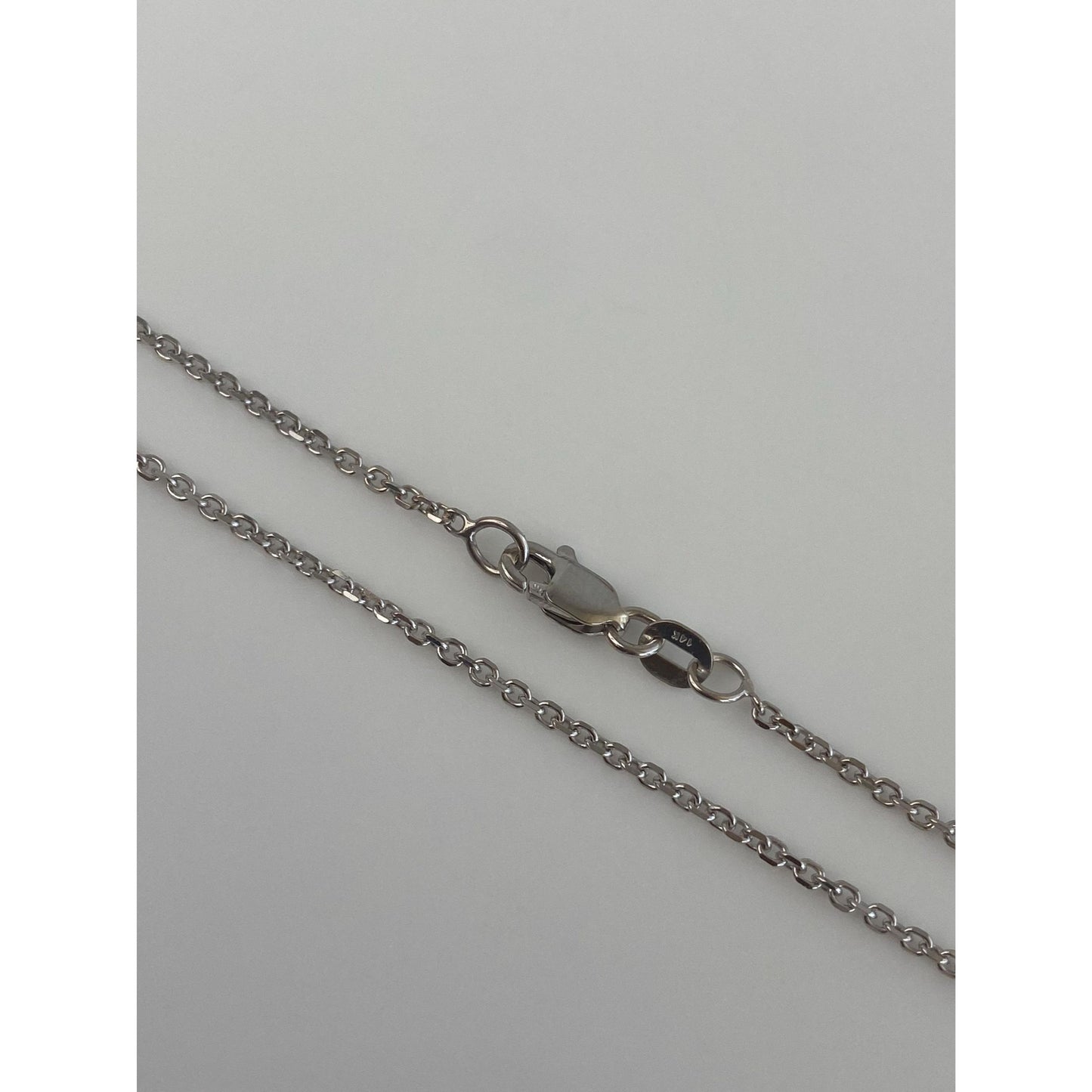 Vintage Solid 14k White Gold Cable Chain Necklace - 14.5 inches