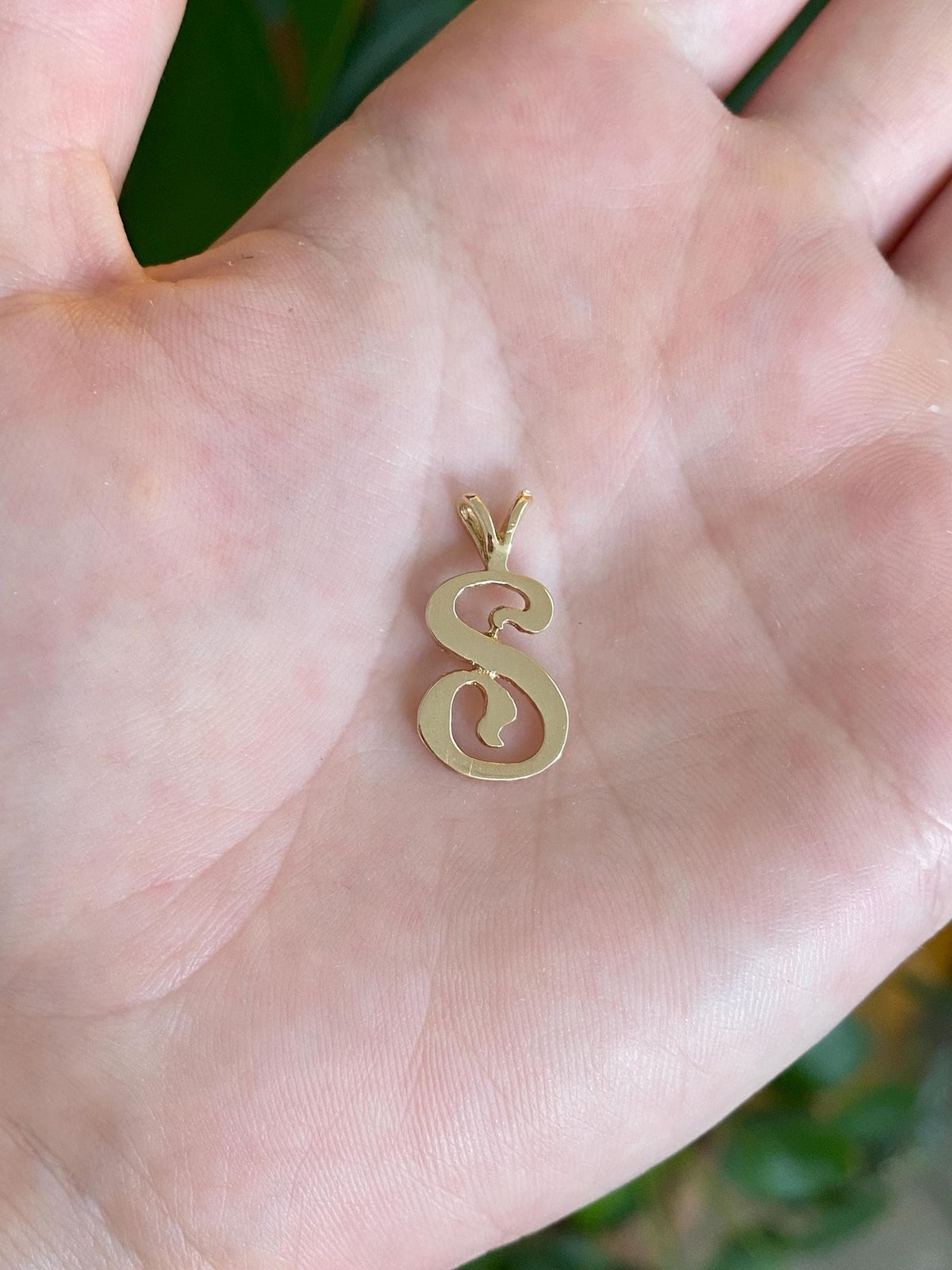 Vintage Solid 14k Yellow Gold Initial 'S' Charm
