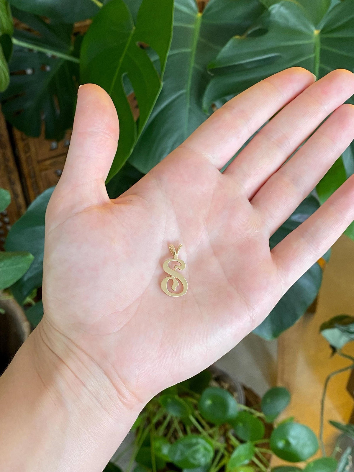 Vintage Solid 14k Yellow Gold Initial 'S' Charm