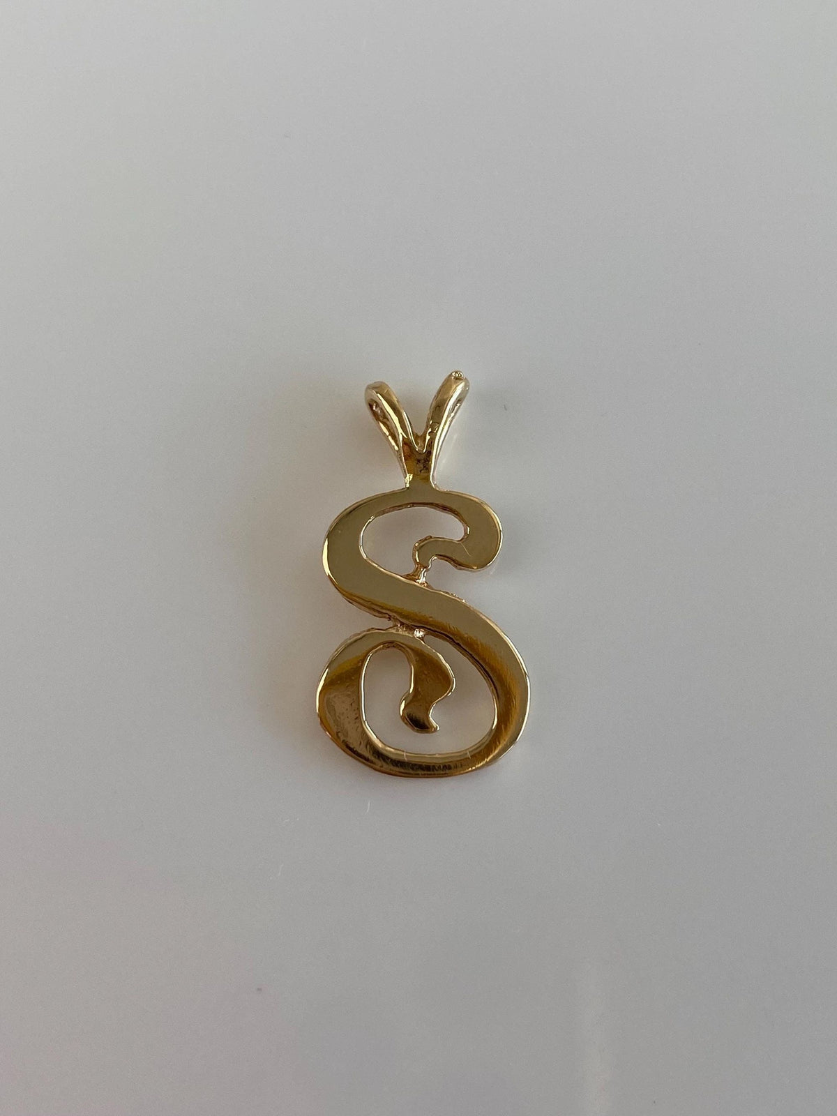 Vintage Solid 14k Yellow Gold Initial 'S' Charm