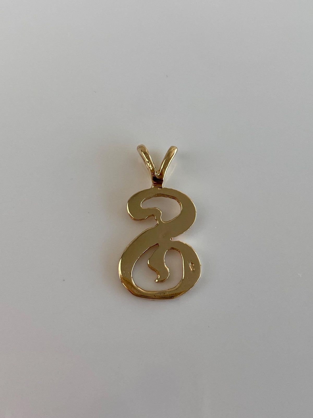 Vintage Solid 14k Yellow Gold Initial 'S' Charm