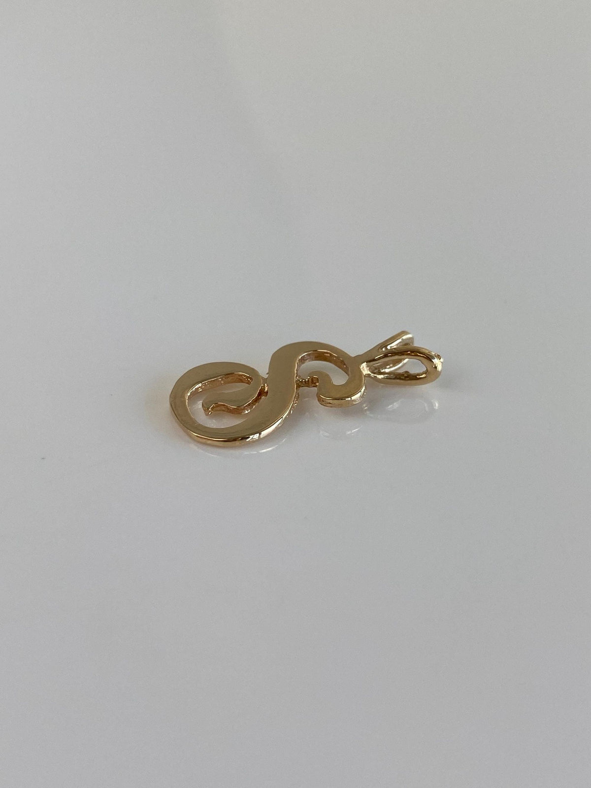 Vintage Solid 14k Yellow Gold Initial 'S' Charm