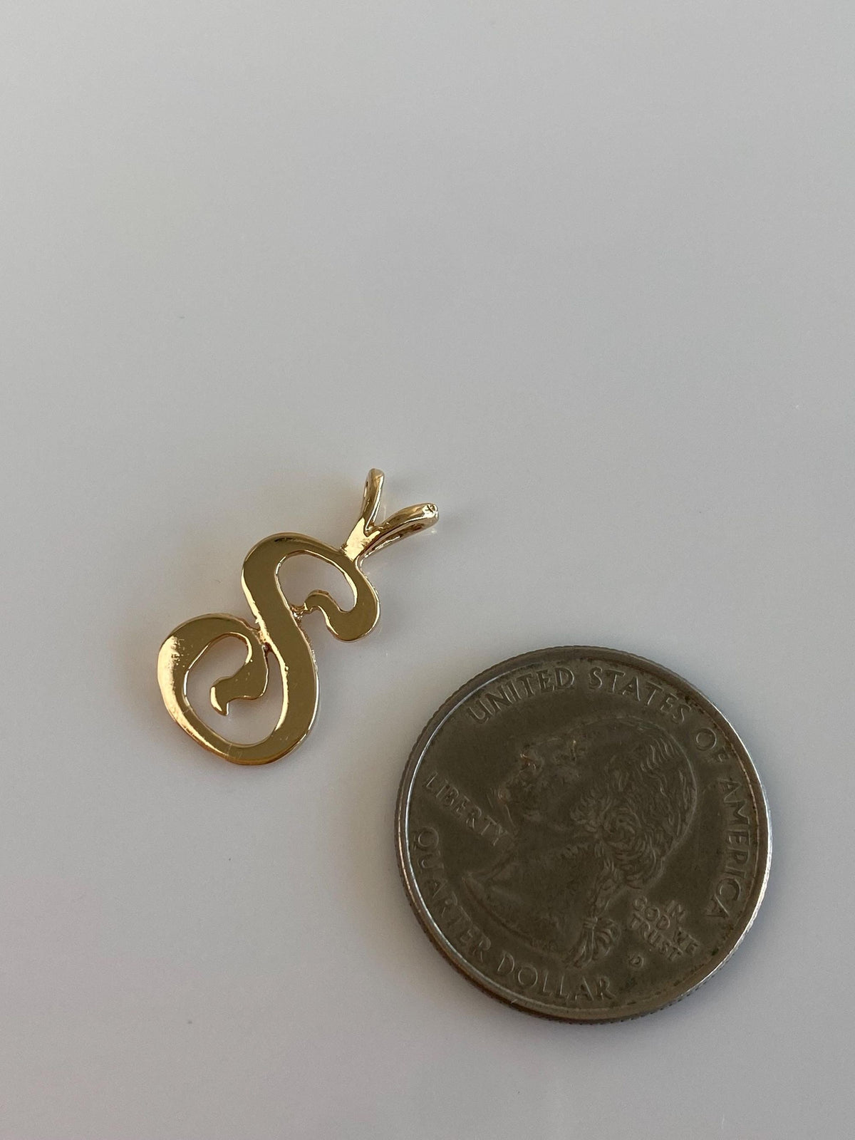 Vintage Solid 14k Yellow Gold Initial 'S' Charm