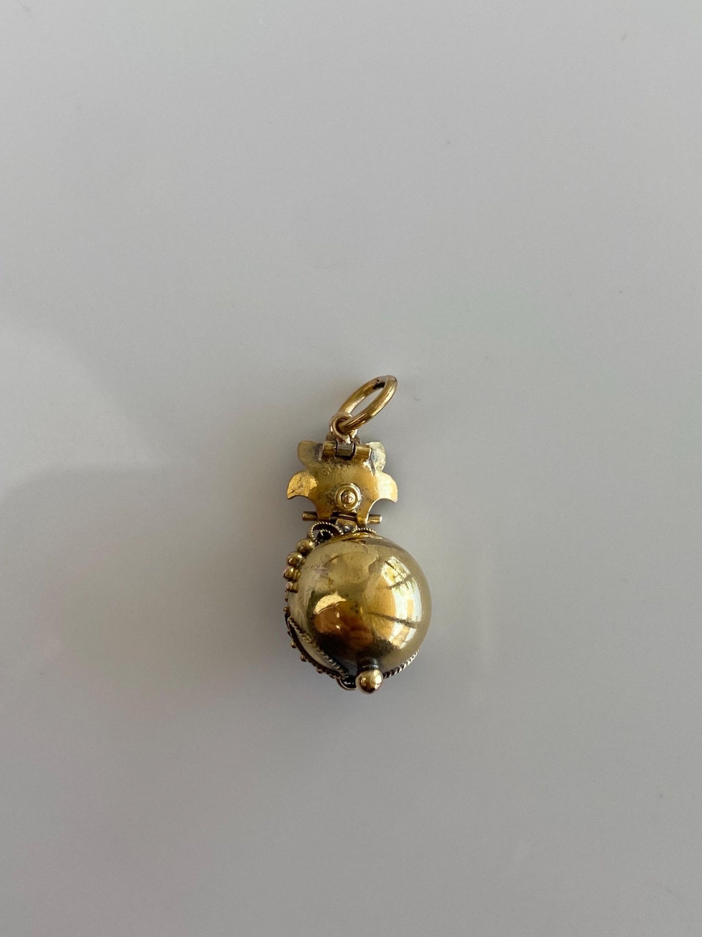 Vintage 20k Yellow Gold Turquoise Granuales Ball Charm