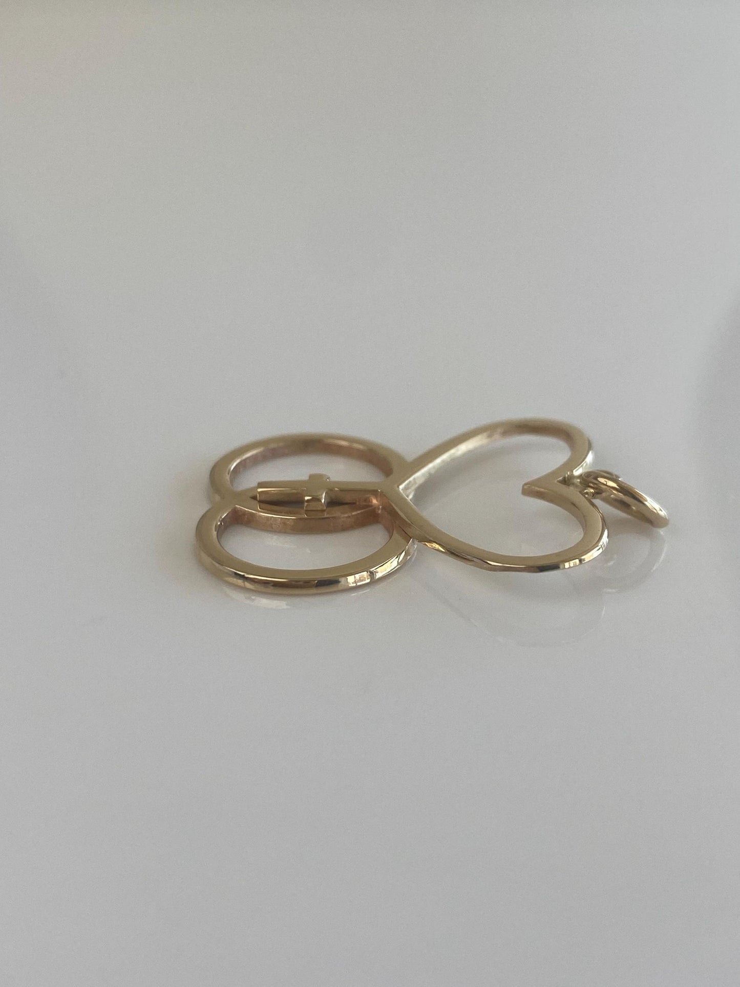 Vintage Solid 14k Yellow Gold Heart Cross Charm