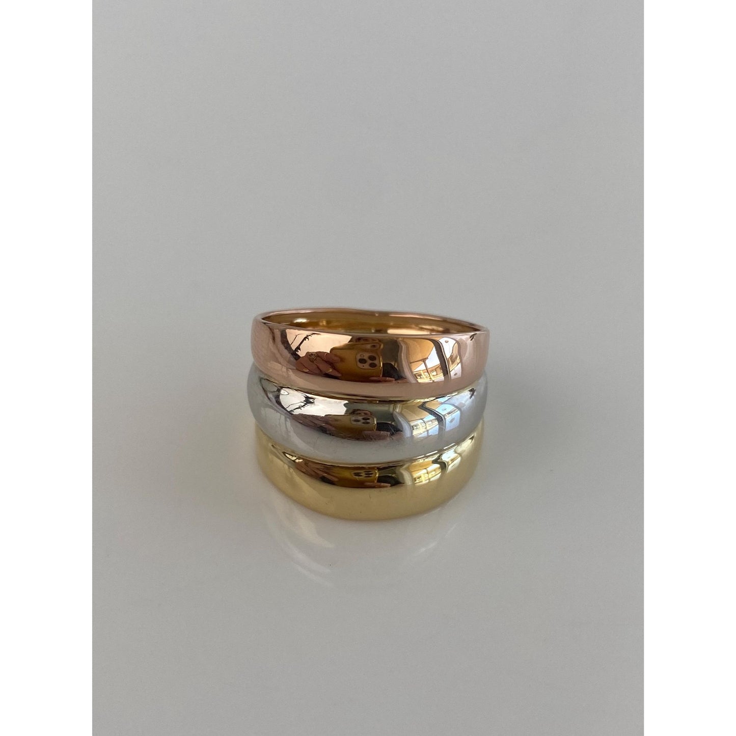 Vintage Solid 18k Tri Tone Gold Ring - Size 6.75