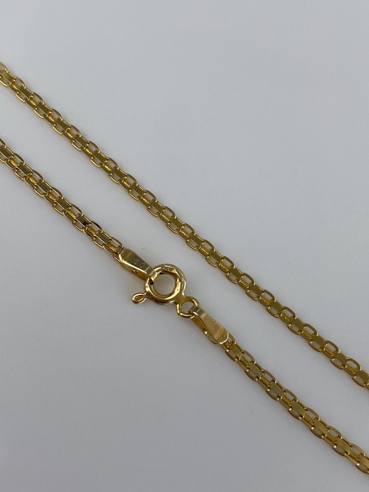 Vintage Solid 14k Yellow Gold Bismark Chain Bracelet Anklet - 9 inches