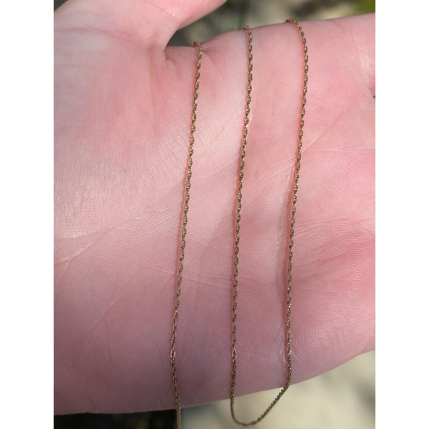 Vintage Solid 14k Yellow Gold Dainty Chain Necklace - 24.75 inches