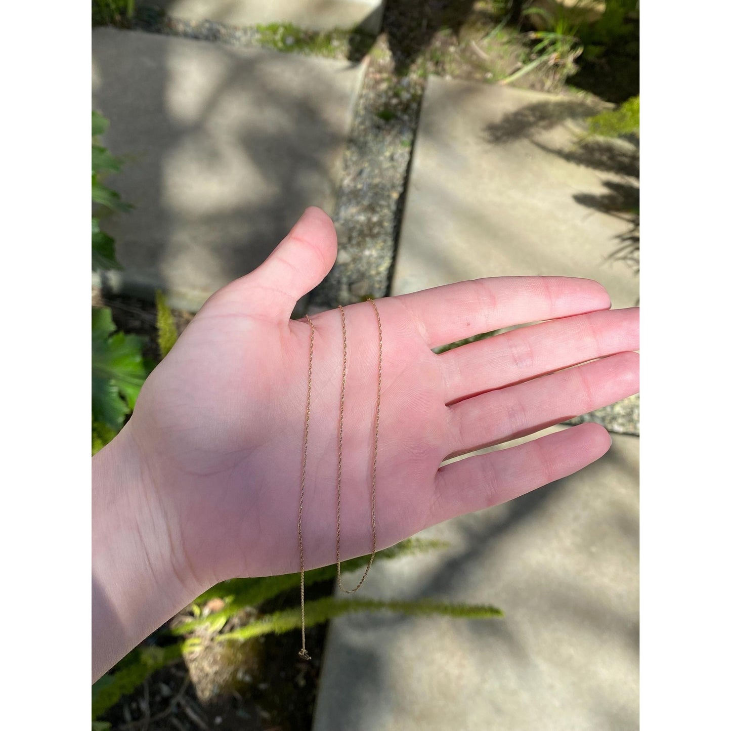 Vintage Solid 14k Yellow Gold Dainty Chain Necklace - 24.75 inches