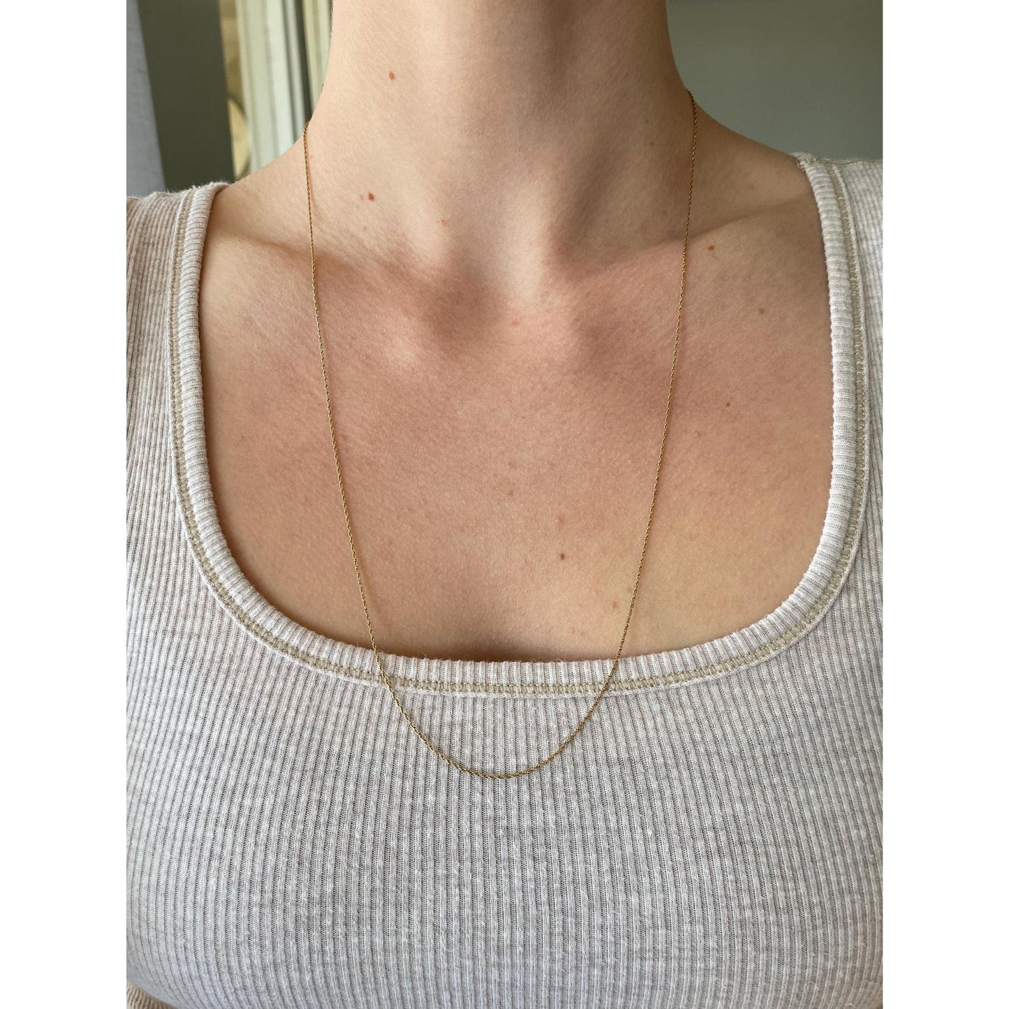 Vintage Solid 14k Yellow Gold Dainty Chain Necklace - 24.75 inches