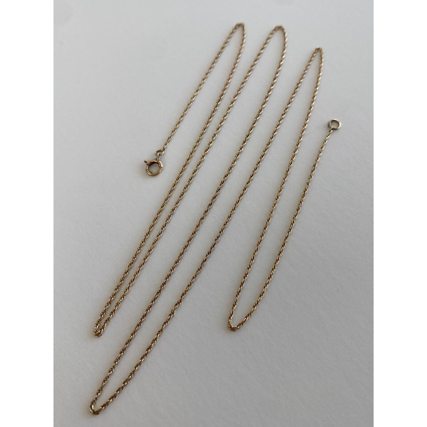 Vintage Solid 14k Yellow Gold Dainty Chain Necklace - 24.75 inches