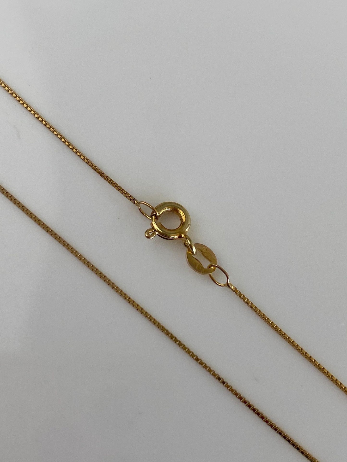 Vintage Solid 14k Yellow Gold Dainty Long Box Chain Necklace - 24 inches