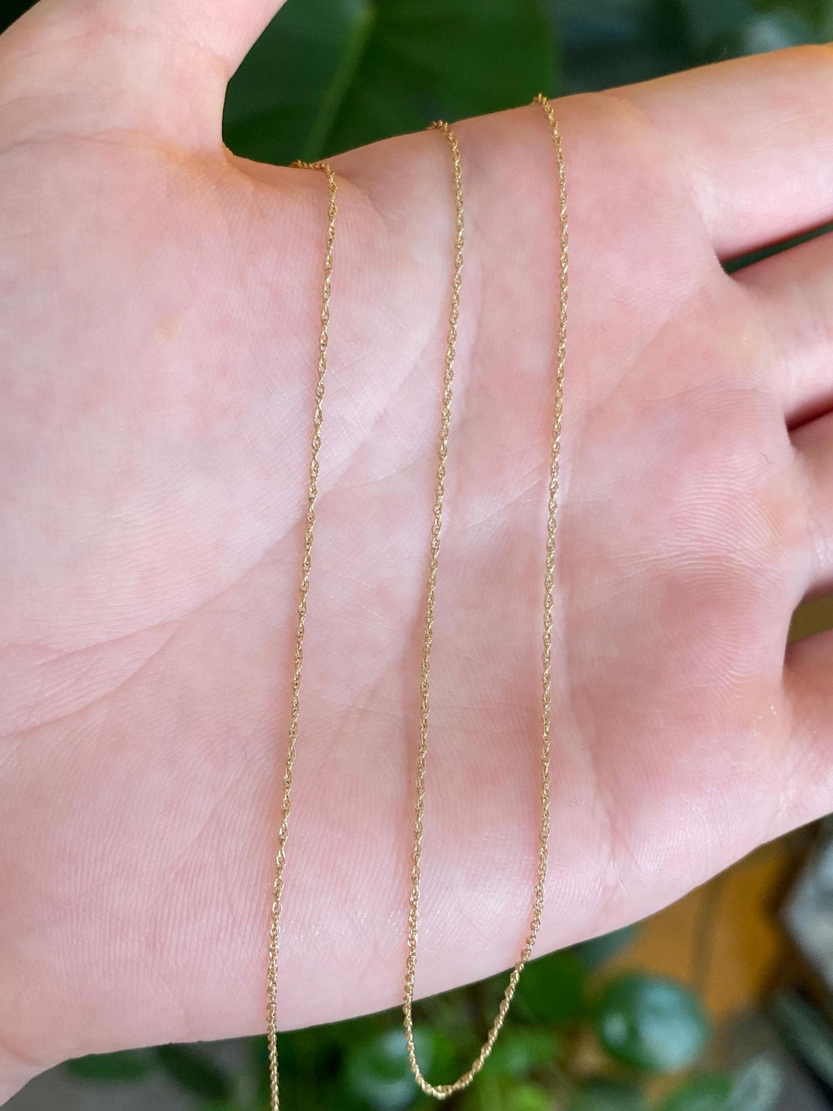 Vintage Solid 10k Yellow Gold Dainty Chain Necklace - 18.25 inches