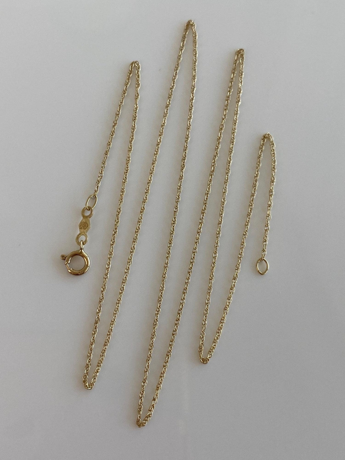 Vintage Solid 10k Yellow Gold Dainty Chain Necklace - 18.25 inches