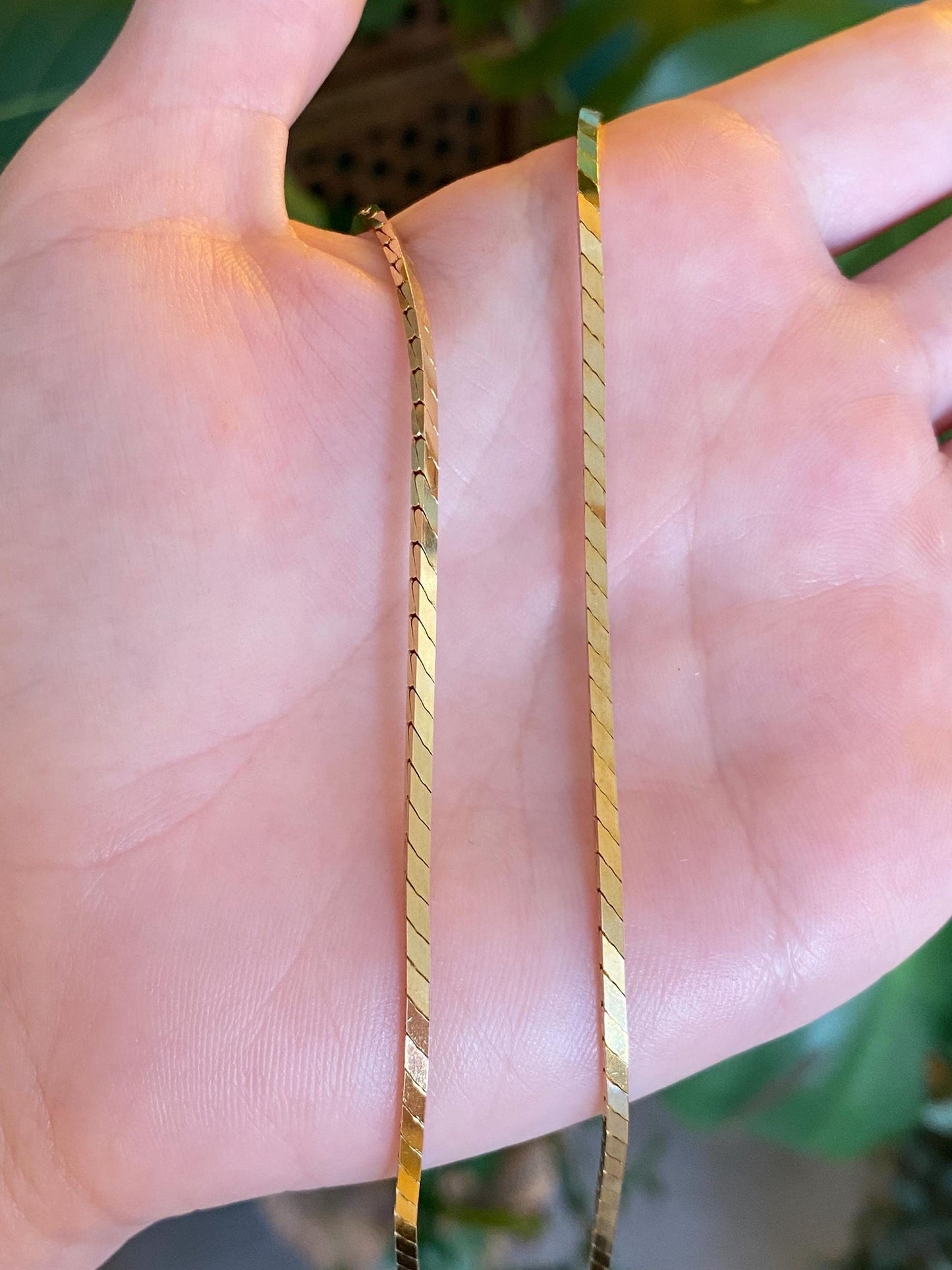 Vintage Solid 14k Yellow Gold Fancy Box Chain Necklace - 20 inches