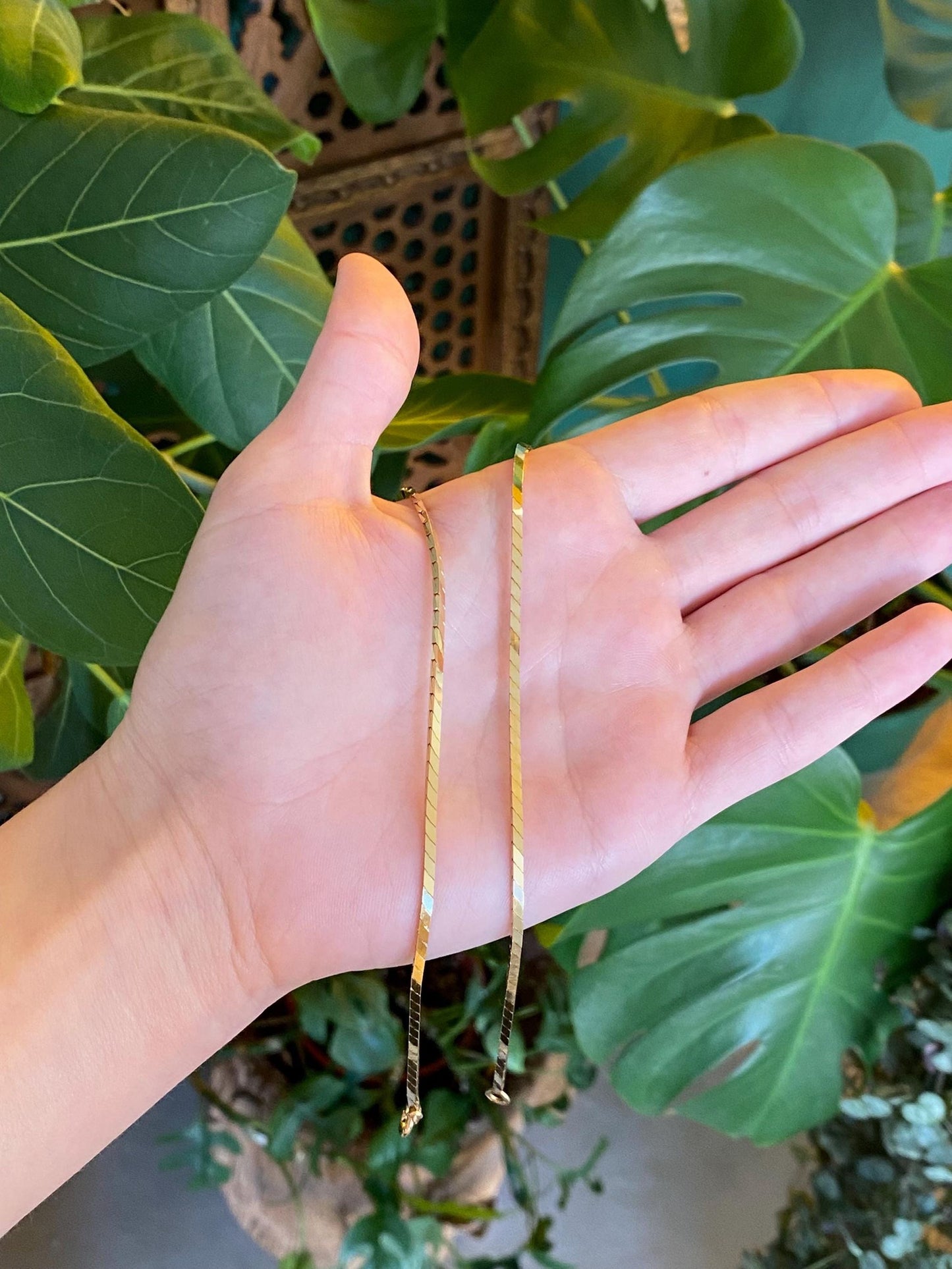 Vintage Solid 14k Yellow Gold Fancy Box Chain Necklace - 20 inches