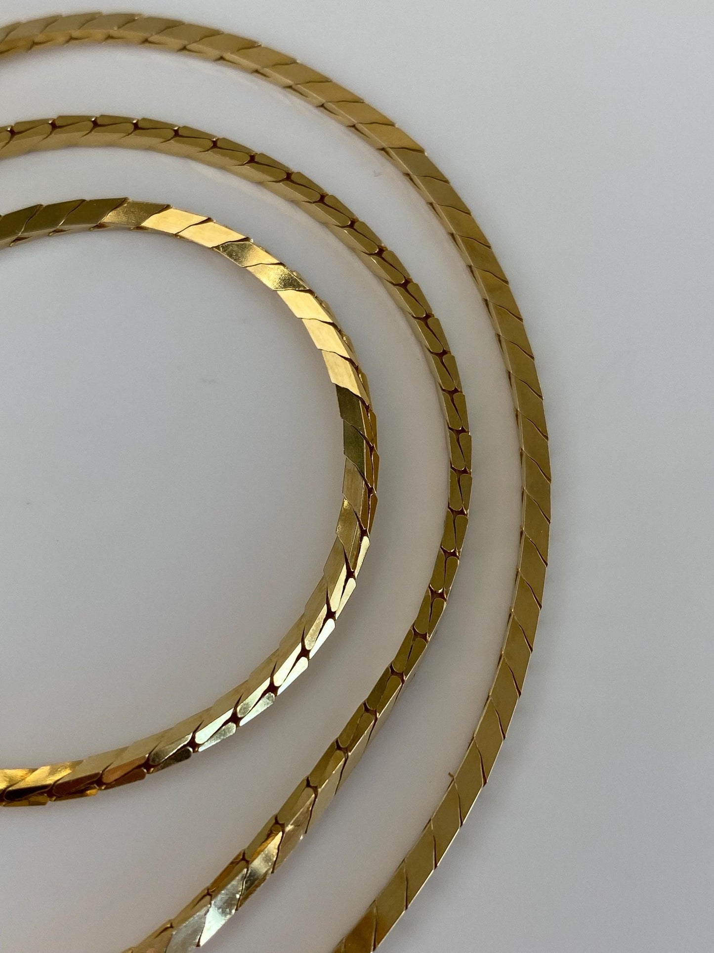 Vintage Solid 14k Yellow Gold Fancy Box Chain Necklace - 20 inches