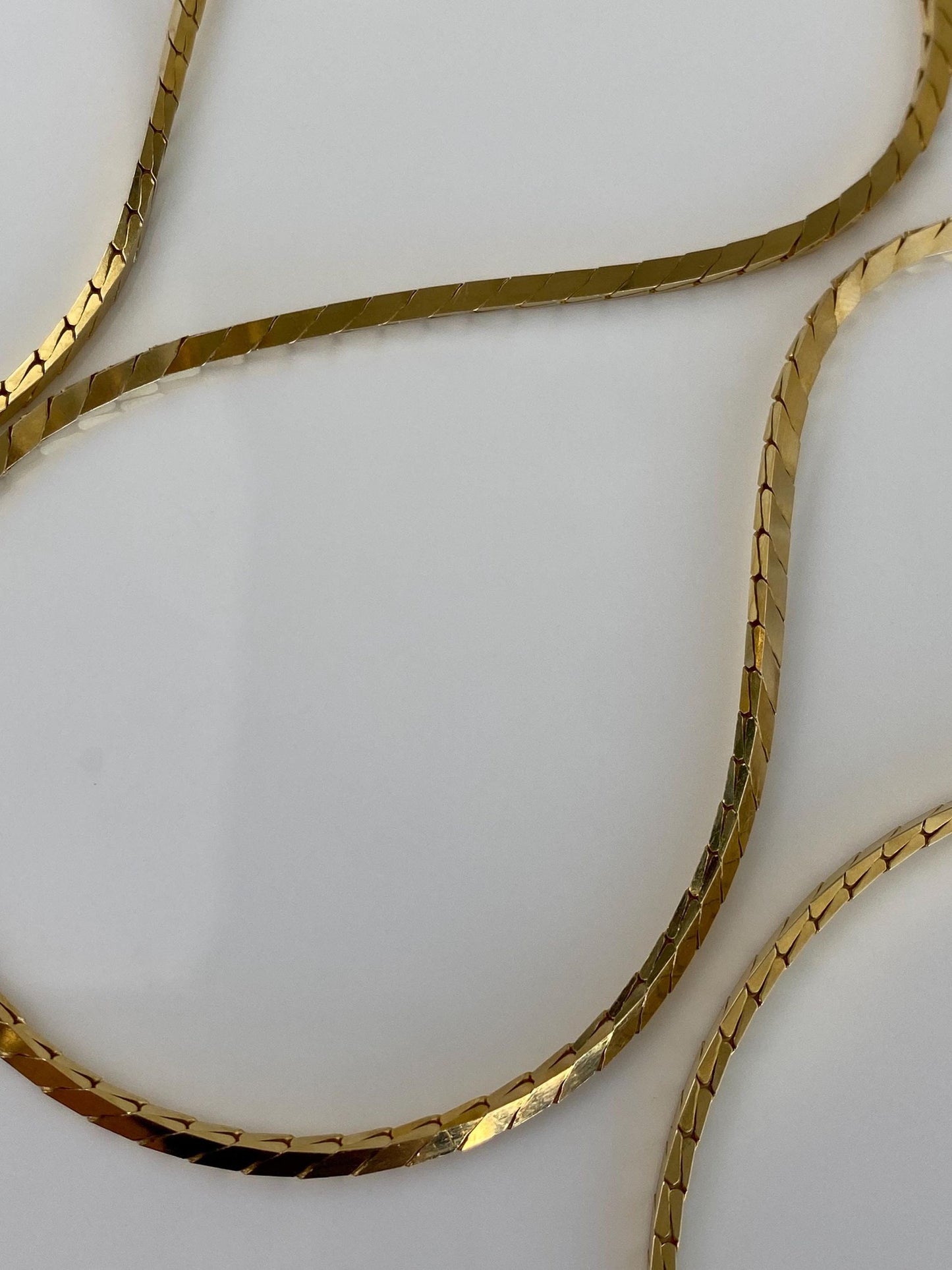 Vintage Solid 14k Yellow Gold Fancy Box Chain Necklace - 20 inches