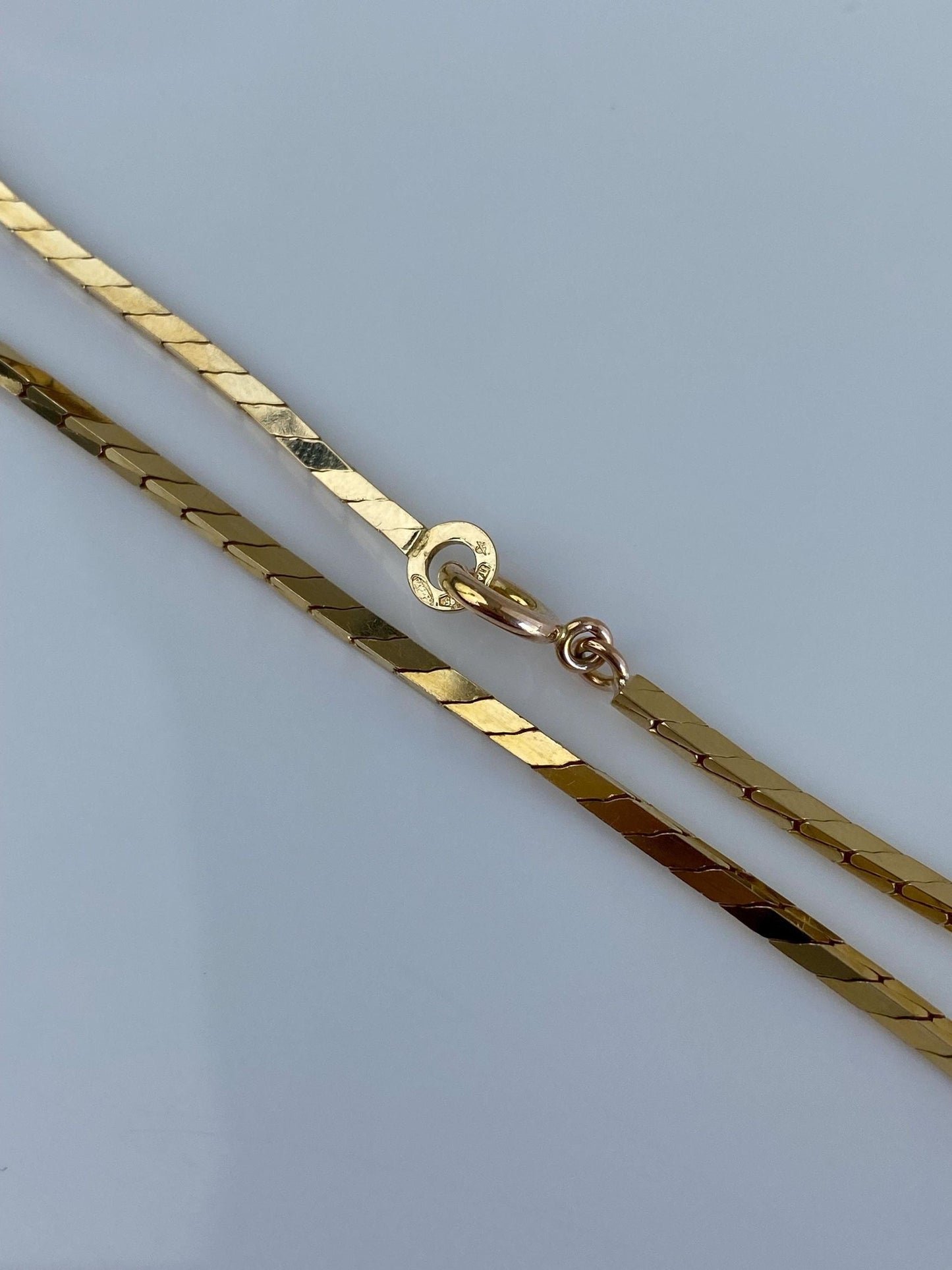 Vintage Solid 14k Yellow Gold Fancy Box Chain Necklace - 20 inches
