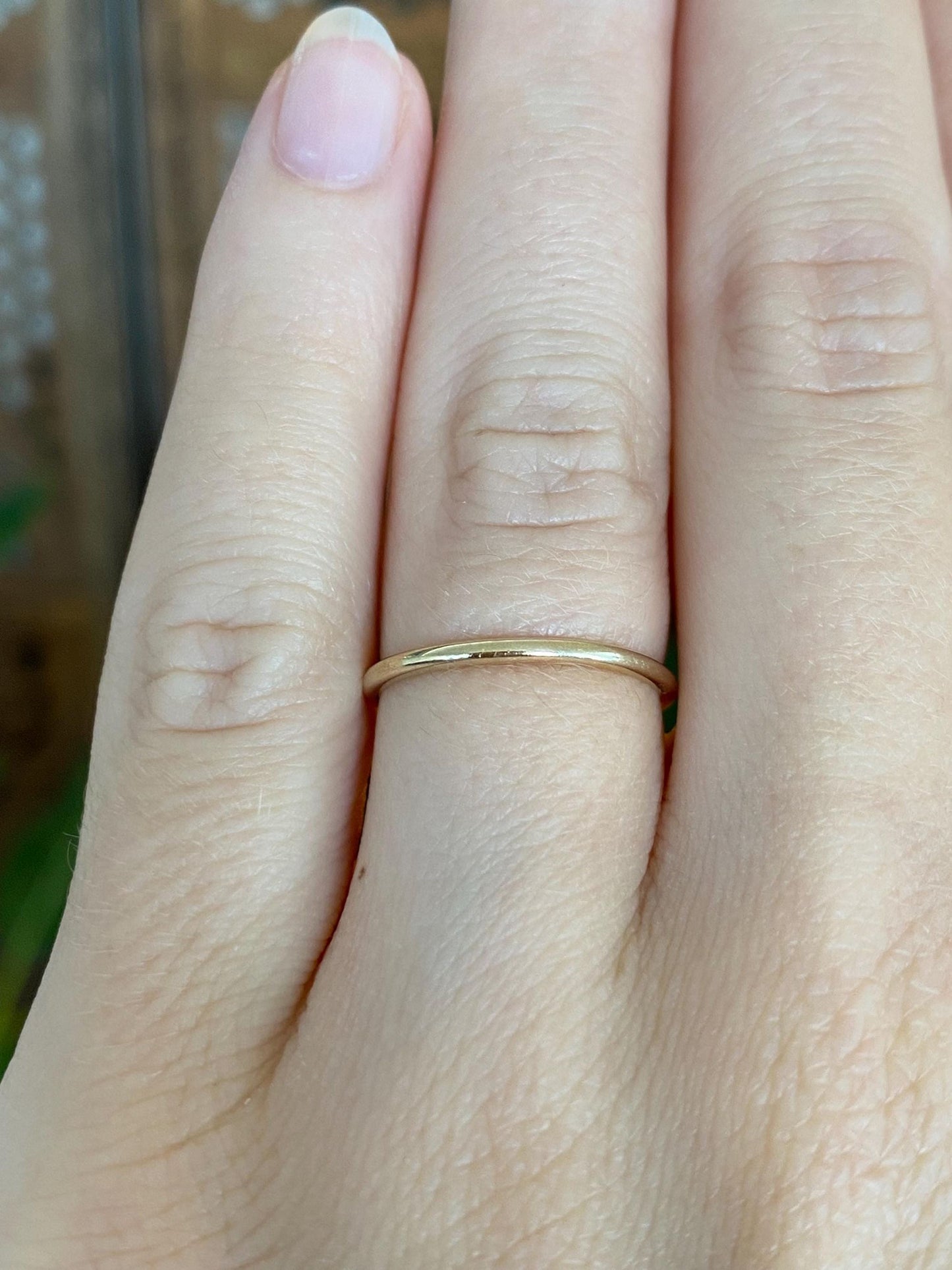 Vintage Solid 14k Yellow Gold Slim Ring Band - Size 5.5