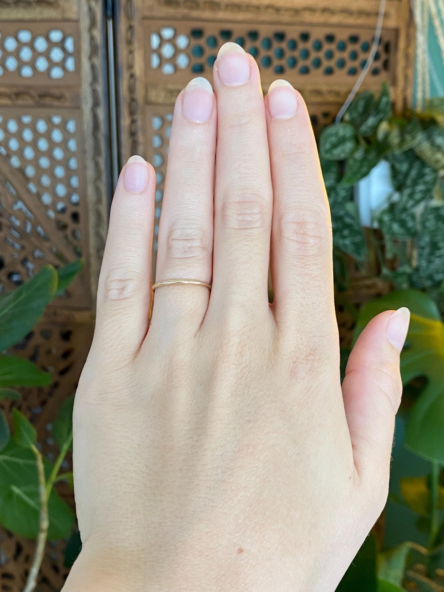 Vintage Solid 14k Yellow Gold Slim Ring Band - Size 5.5