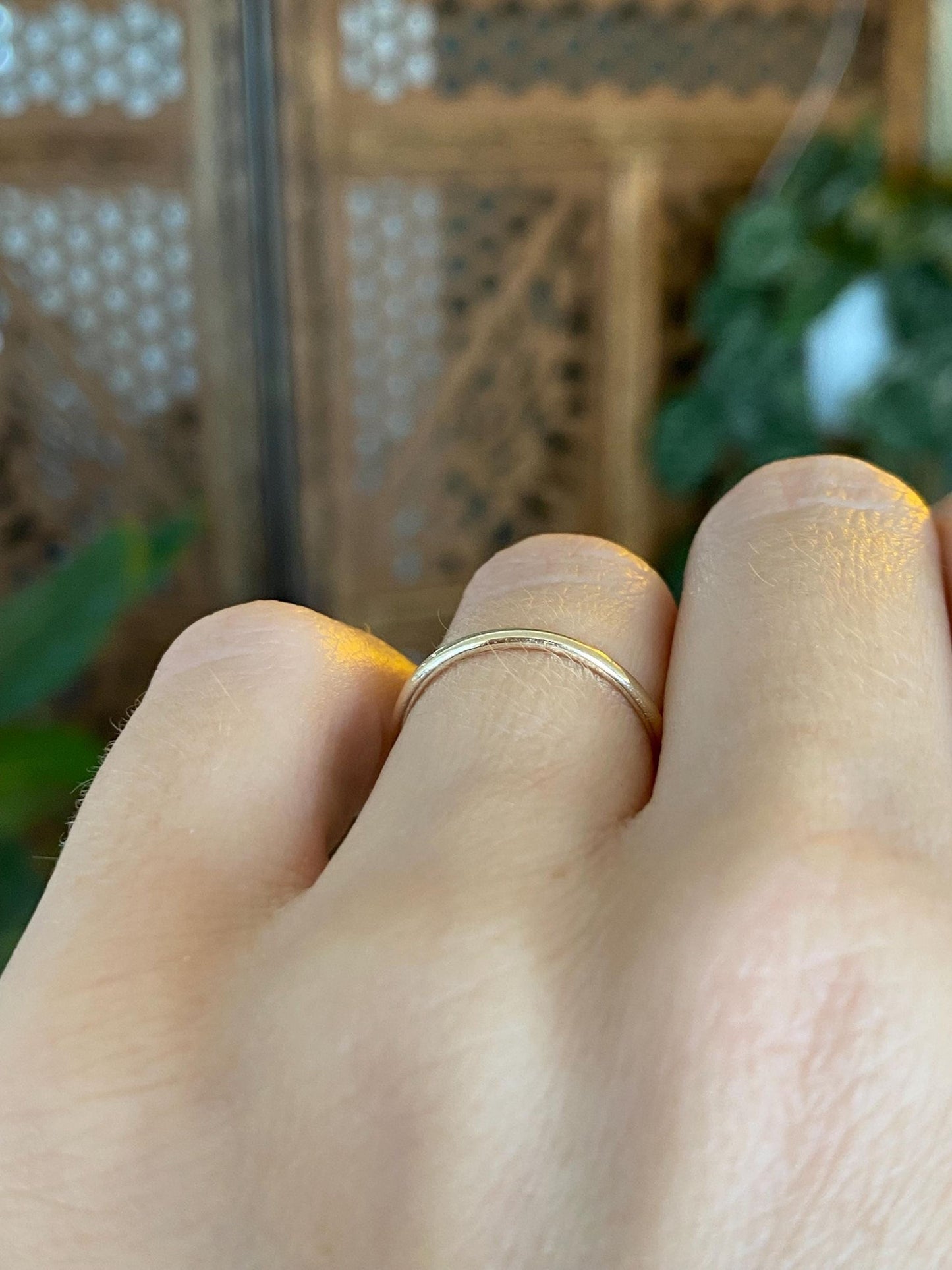 Vintage Solid 14k Yellow Gold Slim Ring Band - Size 5.5