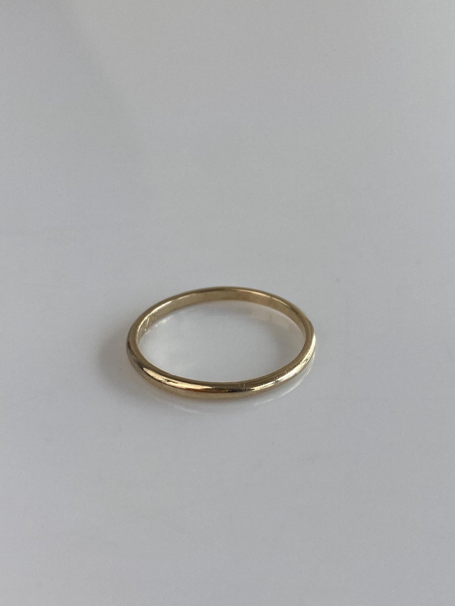 Vintage Solid 14k Yellow Gold Slim Ring Band - Size 5.5
