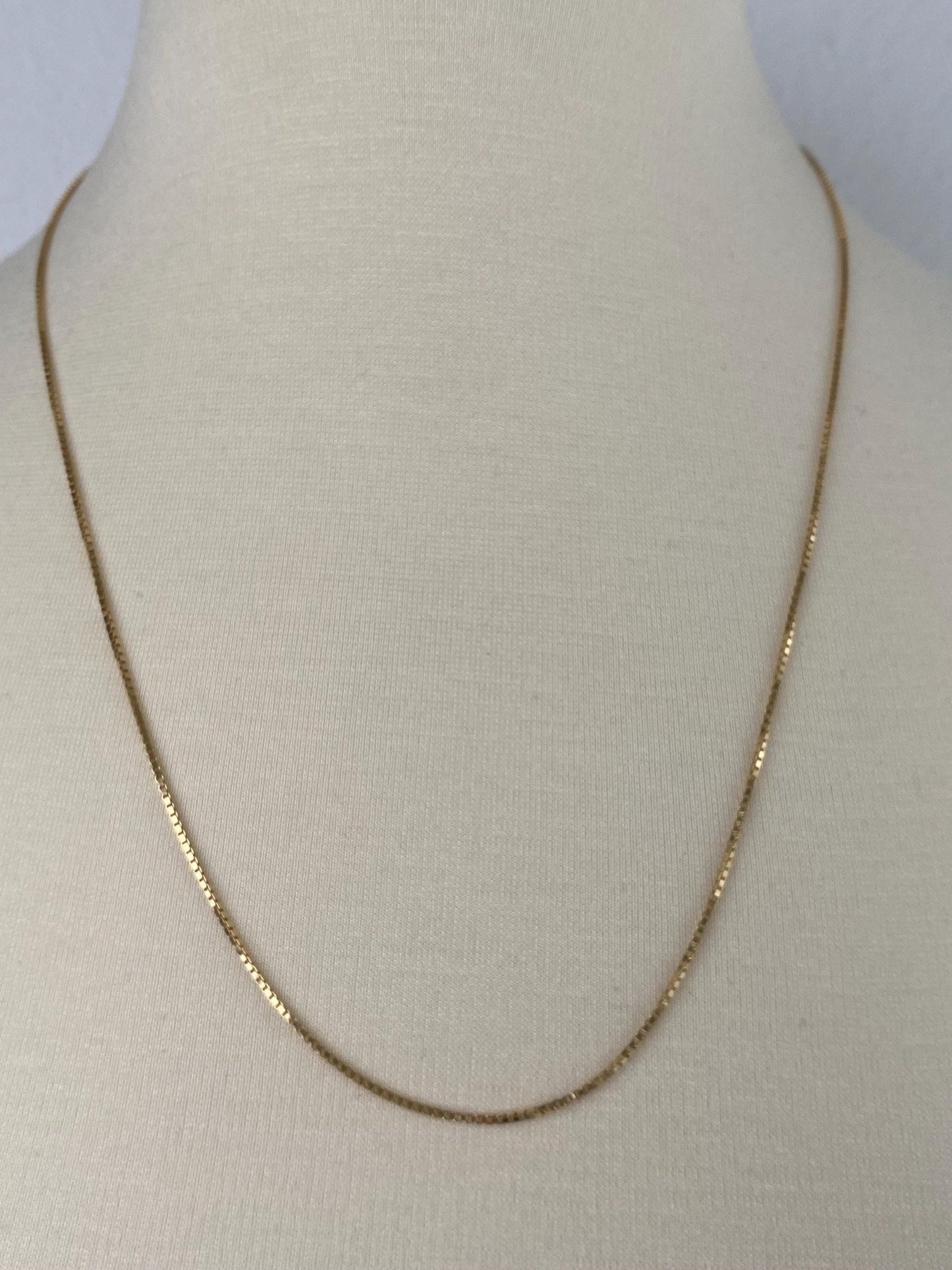 Vintage Solid 14k Yellow Gold Box Chain Necklace - 23.75 inches