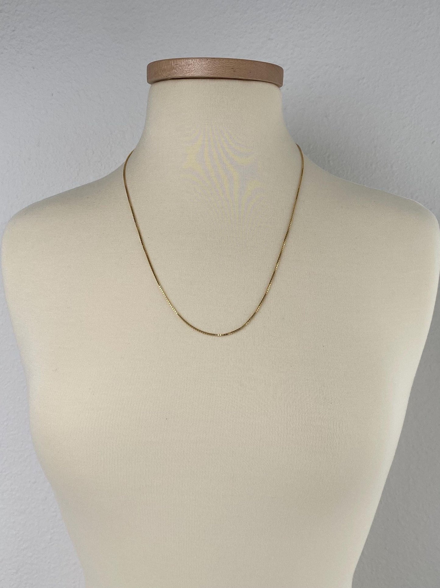 Vintage Solid 14k Yellow Gold Box Chain Necklace - 23.75 inches