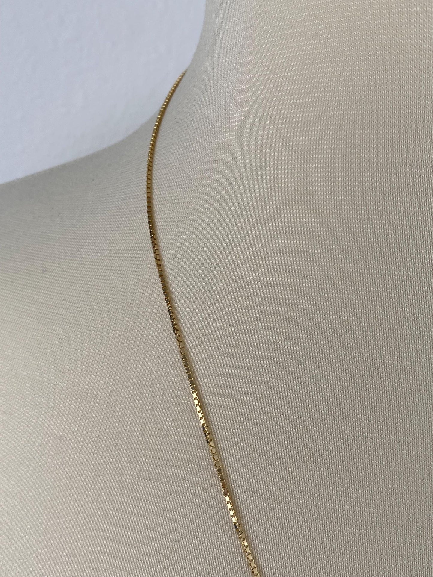 Vintage Solid 14k Yellow Gold Box Chain Necklace - 23.75 inches