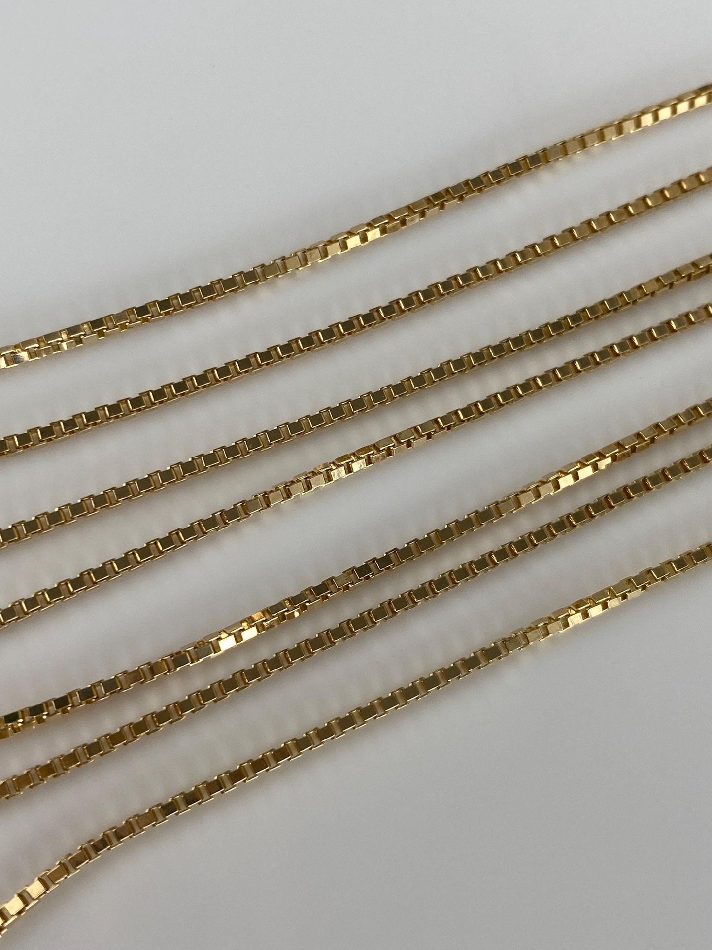 Vintage Solid 14k Yellow Gold Box Chain Necklace - 23.75 inches