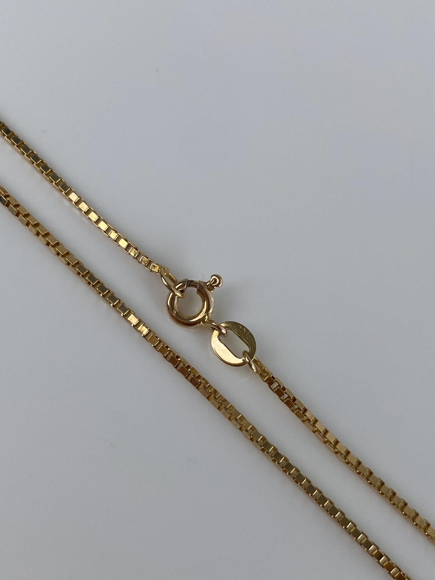 Vintage Solid 14k Yellow Gold Box Chain Necklace - 23.75 inches