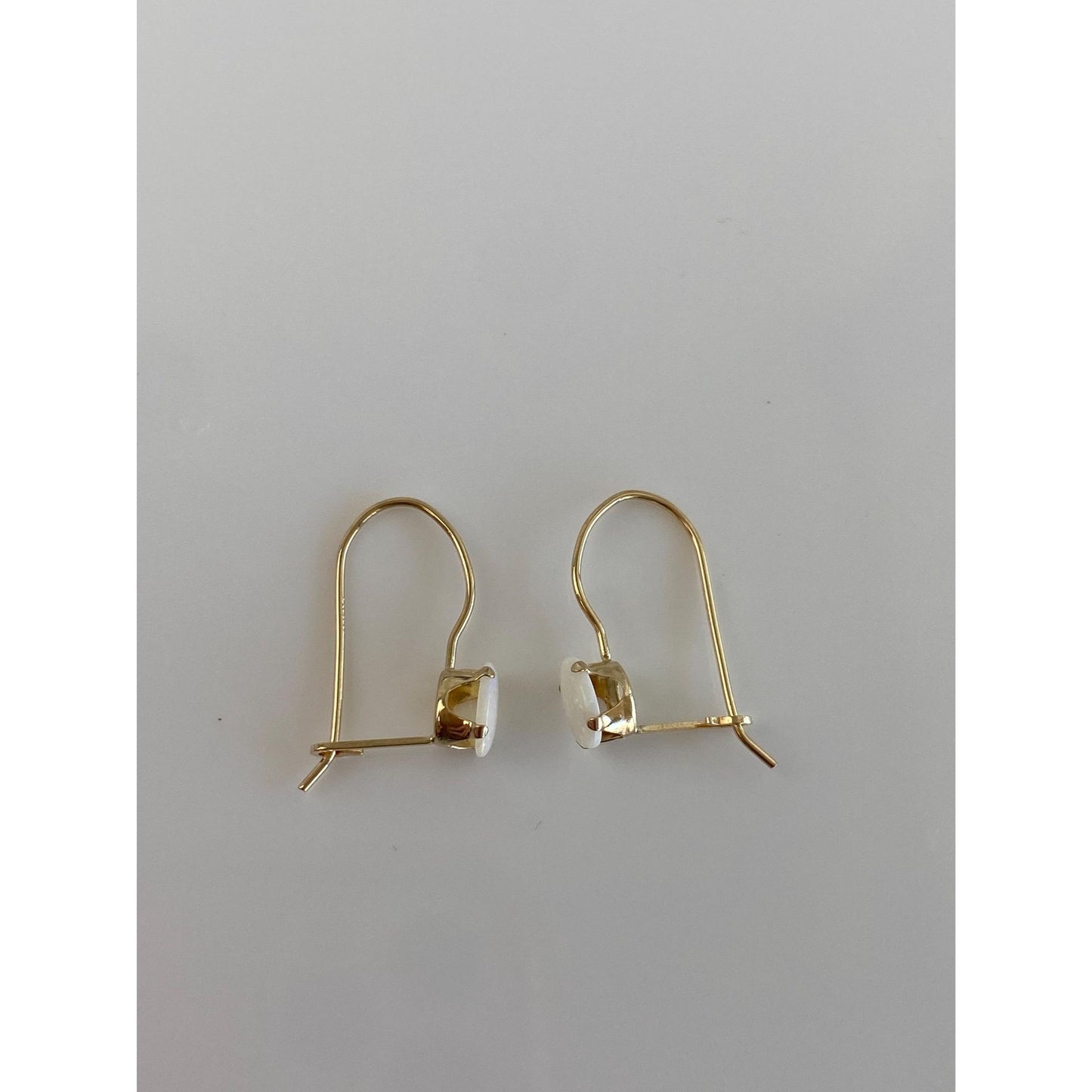 Vintage Solid 14k Yellow Gold Opal Drop Earrings