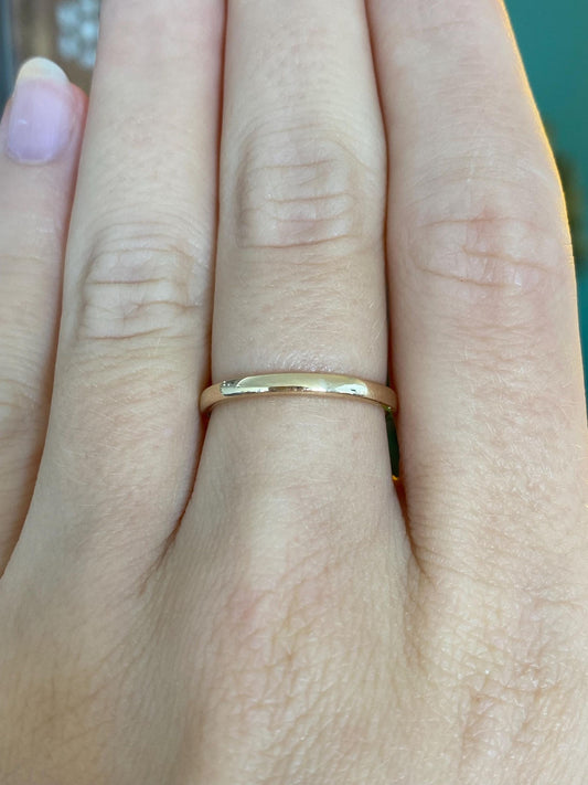 Vintage Solid 14k Yellow Gold Slim Ring Band - Size 6.25