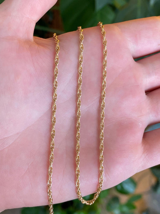 Vintage Solid 14k Yellow Gold Chain Necklace - 20 inches