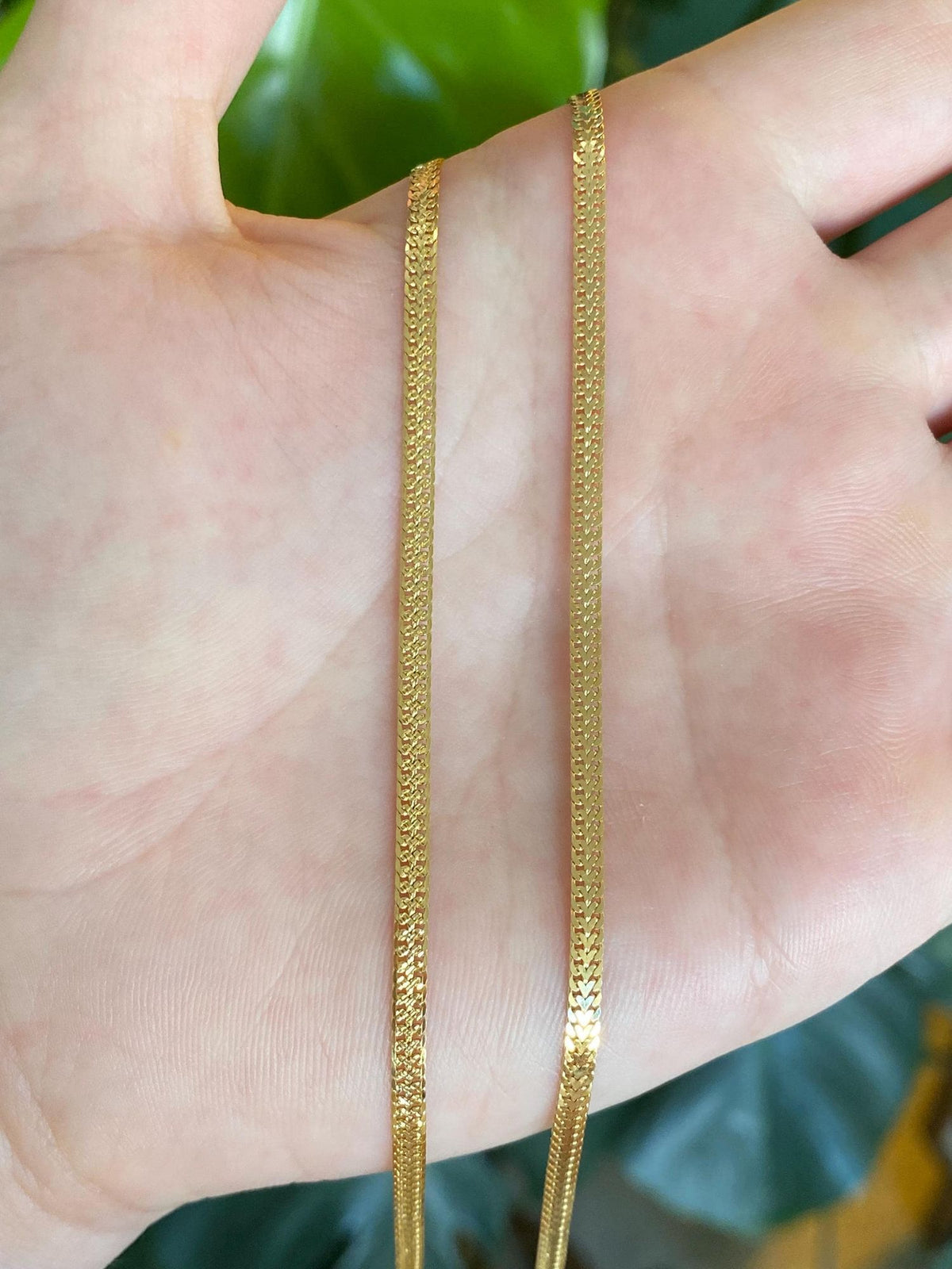 Vintage Solid 18k Yellow Gold Fancy Woven Flat Chain Necklace - 23.75 inches