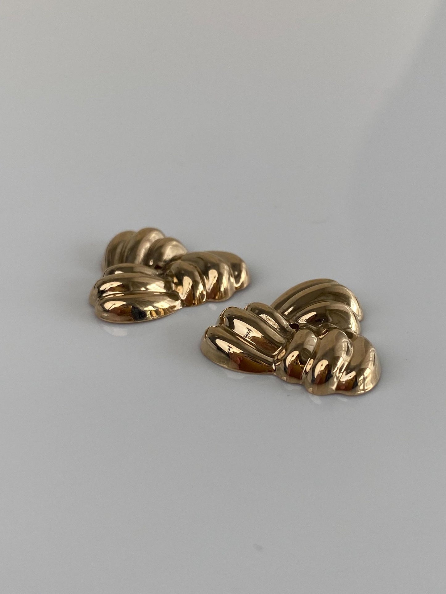 Vintage Solid 14k Yellow Gold Knot Design Earring Jackets