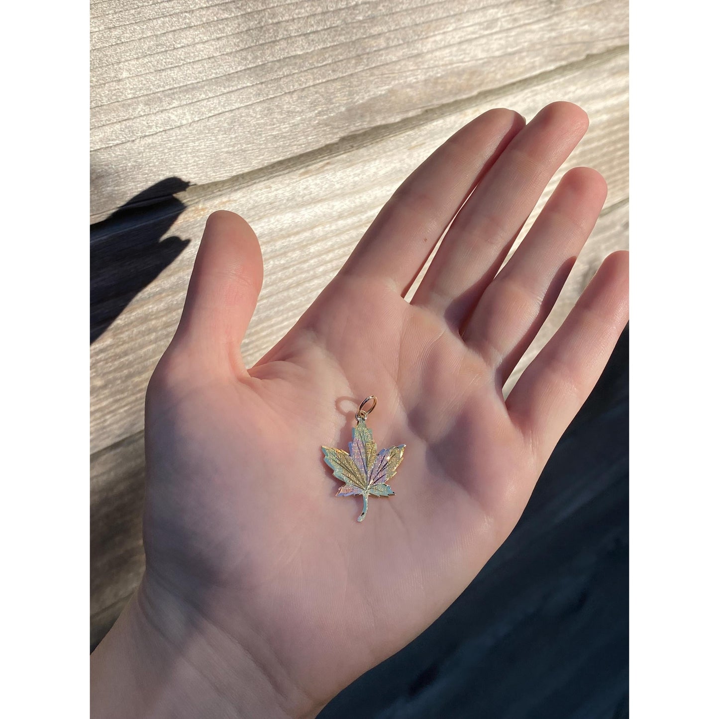 Vintage Solid 10k Black Hills Gold Maple Leaf Charm