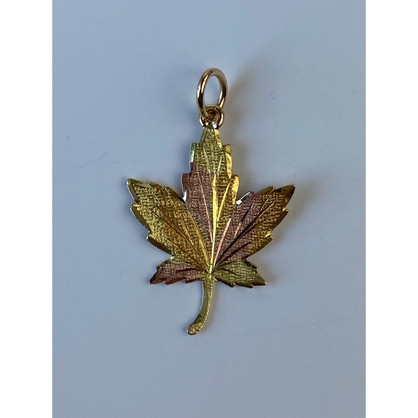 Vintage Solid 10k Black Hills Gold Maple Leaf Charm
