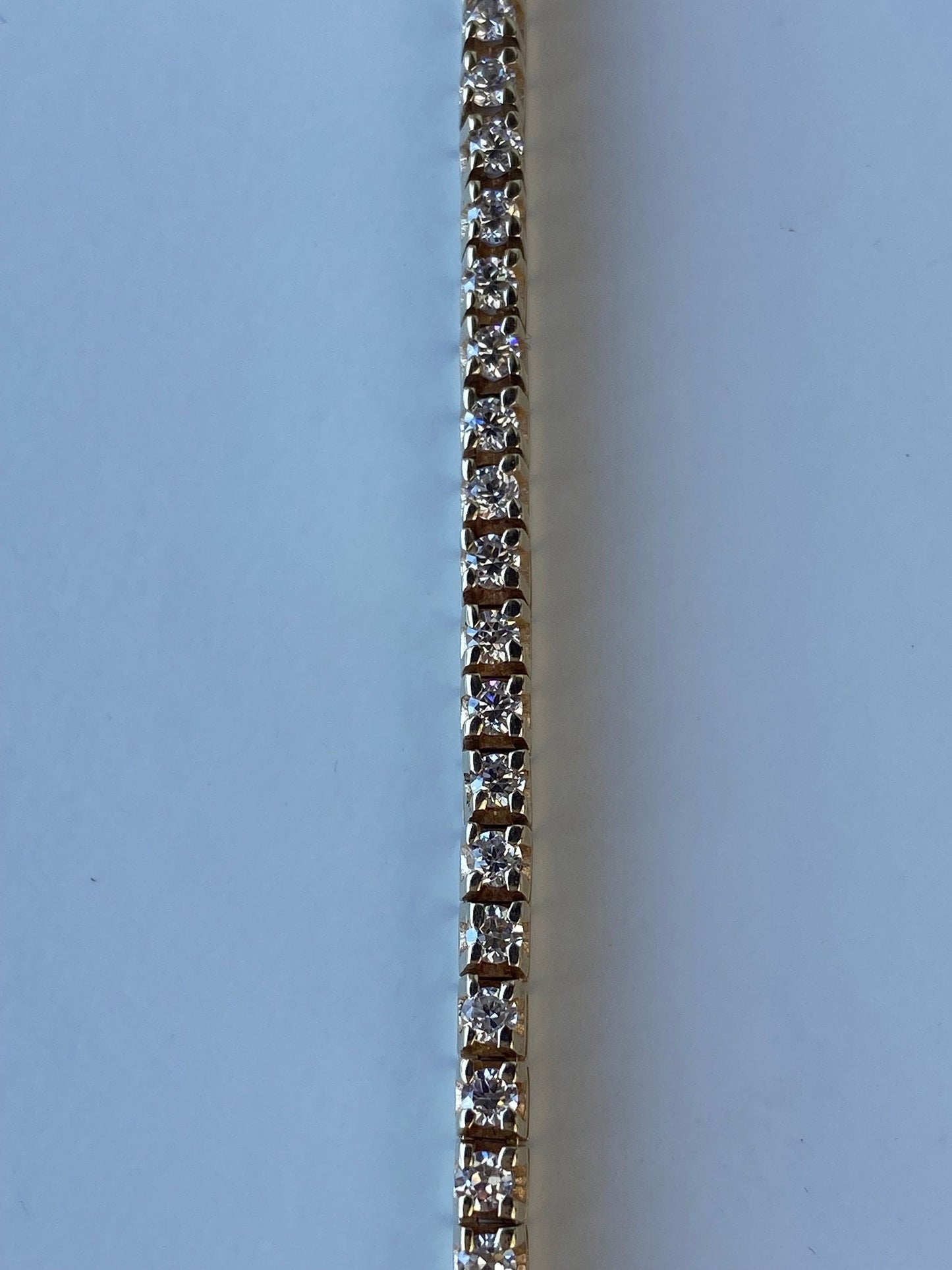 Solid 14k Yellow Gold Cubic Zirconia Tennis Bracelet - 6.75 inches