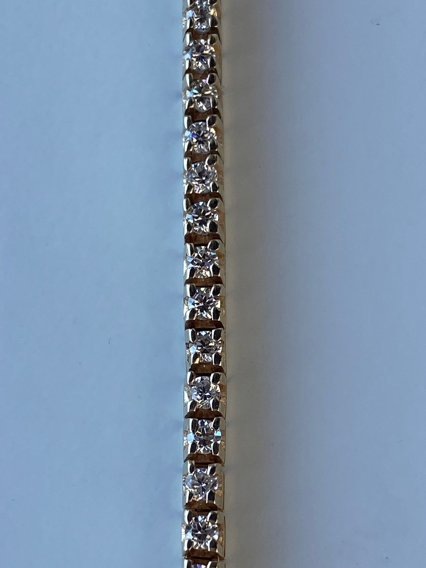Solid 14k Yellow Gold Cubic Zirconia Tennis Bracelet - 6.75 inches