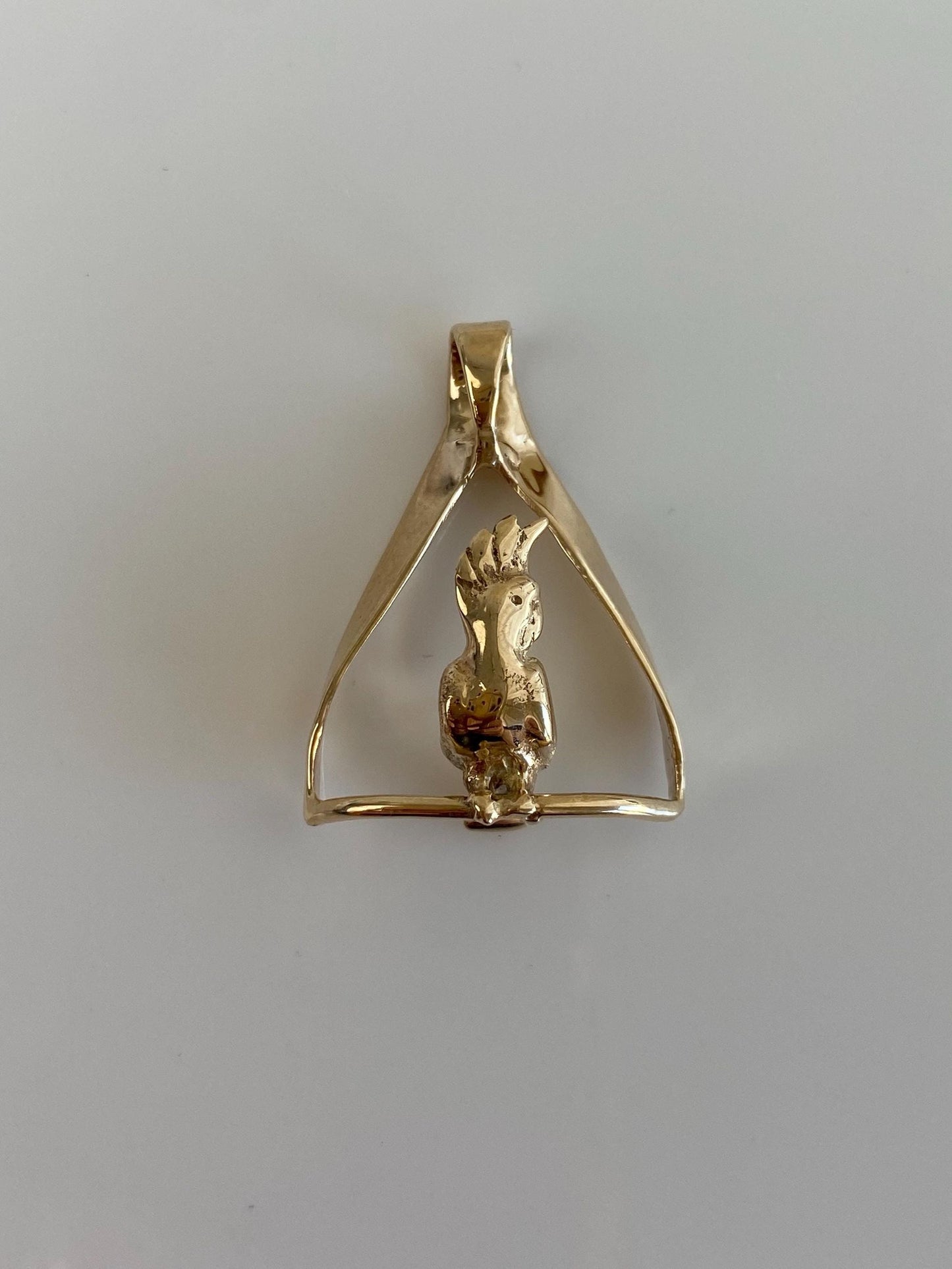 Vintage Solid 14k Yellow Gold Cockatoo Bird Charm