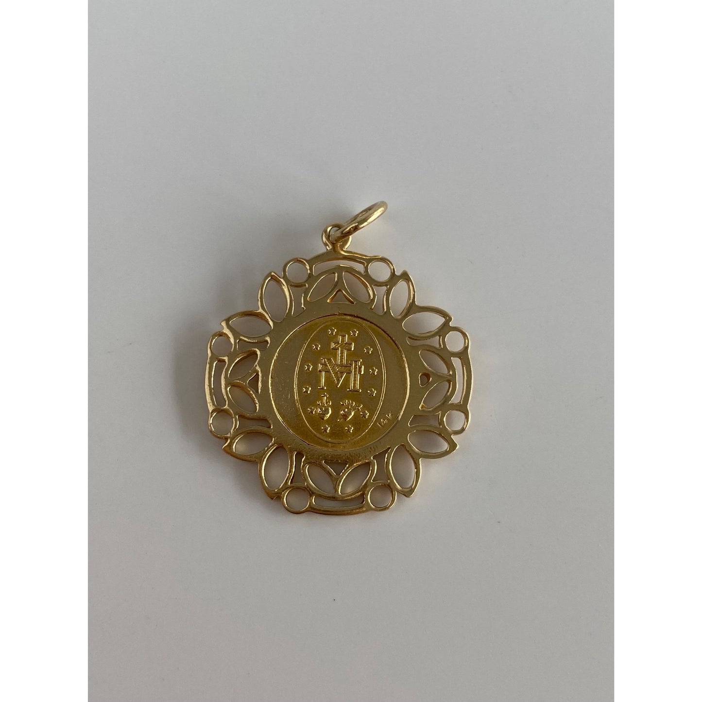 Vintage Solid 14k Yellow Gold Religious Charm
