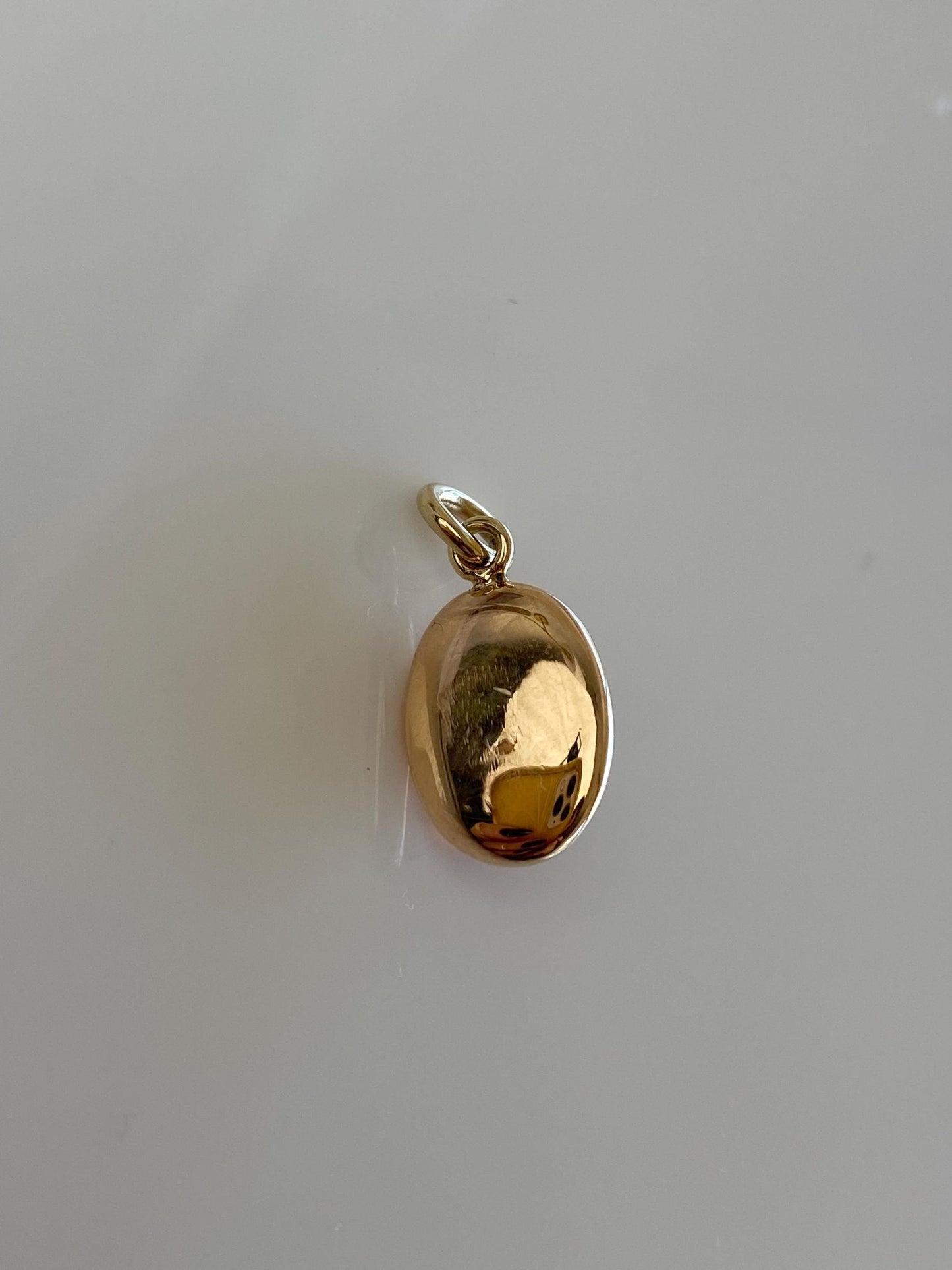 Vintage Solid 14k Yellow Gold Citrine Cabochon Cufflink Conversion Charm