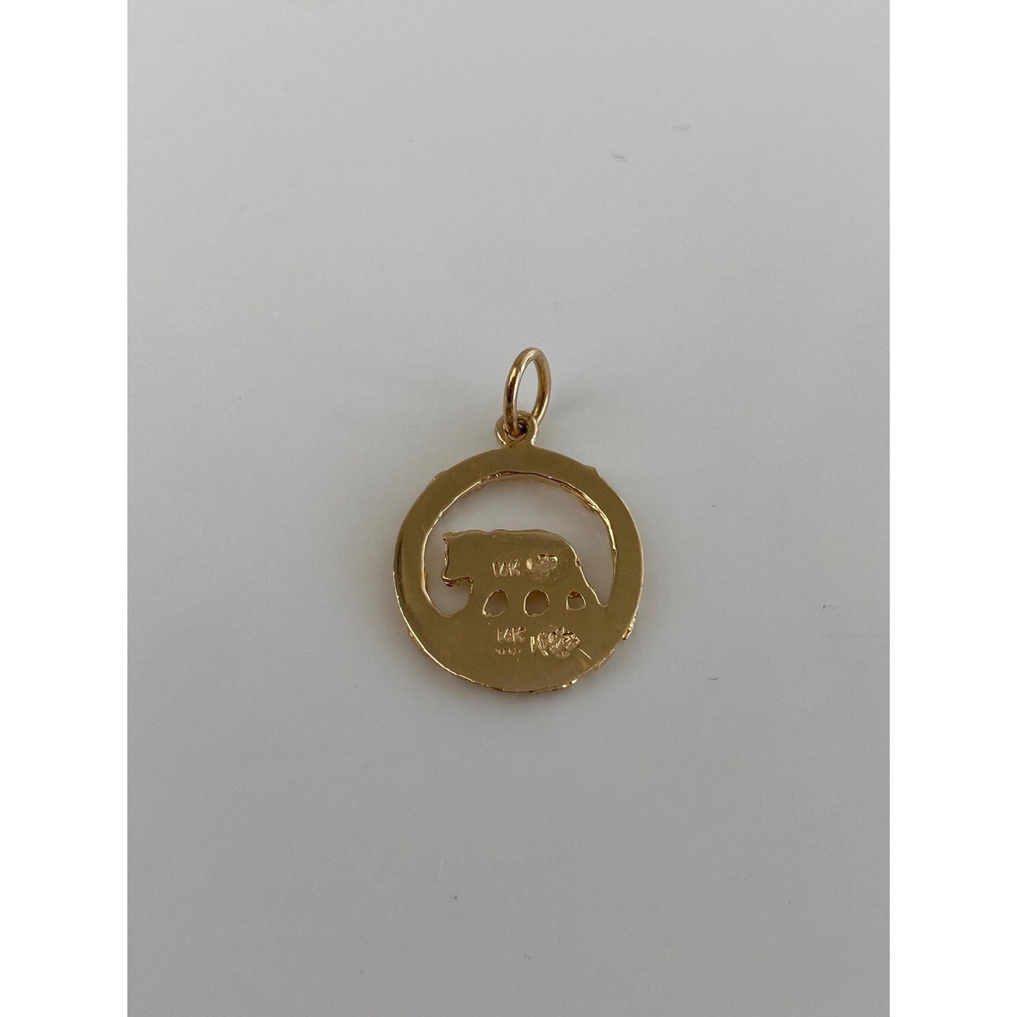 Solid 14k Yellow Gold California Bear Charm