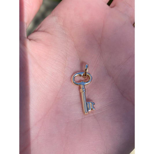 Vintage 14k Yellow Gold Skeleton Key Charm