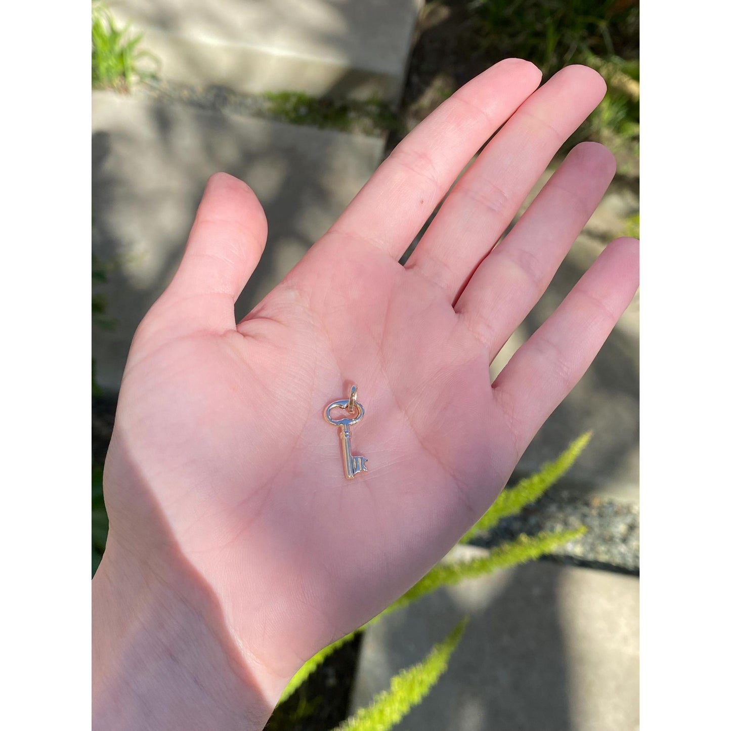 Vintage 14k Yellow Gold Skeleton Key Charm