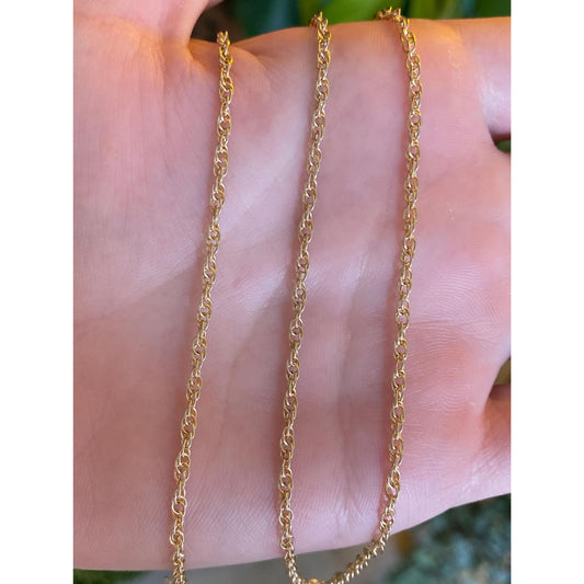Vintage Solid 14k Yellow Gold Chain Necklace - 16.25 inches