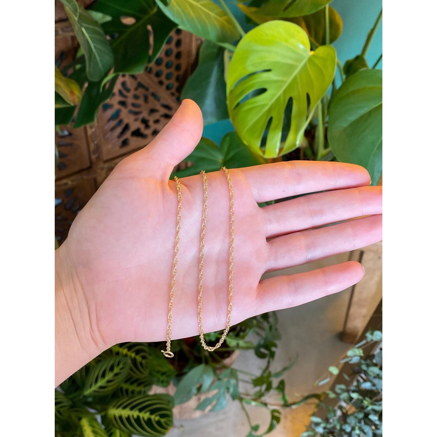 Vintage Solid 14k Yellow Gold Chain Necklace - 16.25 inches